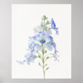 Poster Juillet Fleur de naissance Delphinium (Devant)