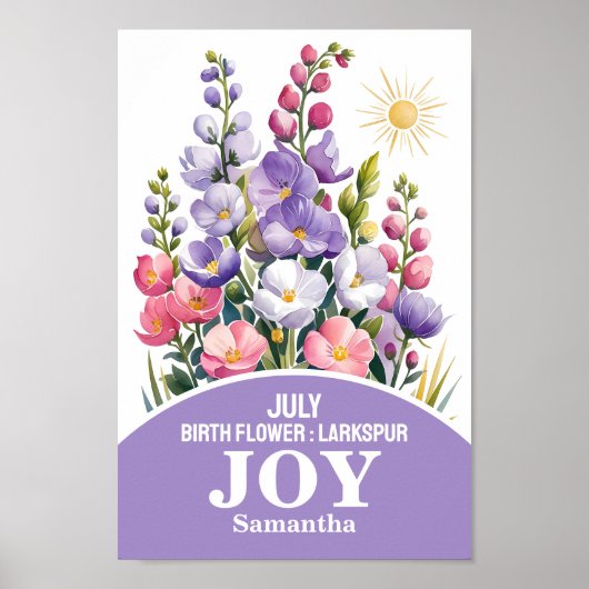 Poster Juillet Mois de naissance Fleur Christian Nursery  (Devant)
