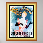 Poster Jules Cheret ~ Art Nouveau ~ Yvette Guilbert ~ (Devant)