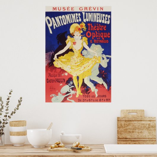 Poster Jules Cheret Pantomimes Lumineuses (Cuisine)