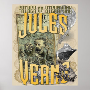 Poster Jules Verne Père de Steampunk