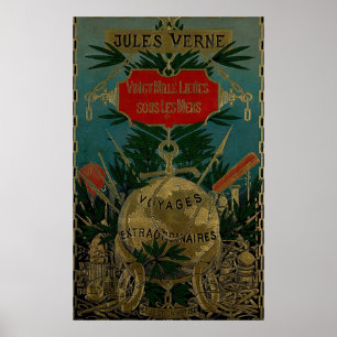 Poster Jules Verne Voyages extraordinaires