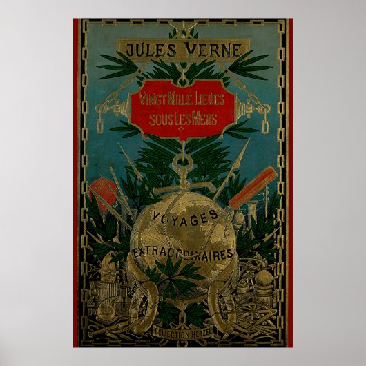 Poster Jules Verne Voyages extraordinaires (Devant)