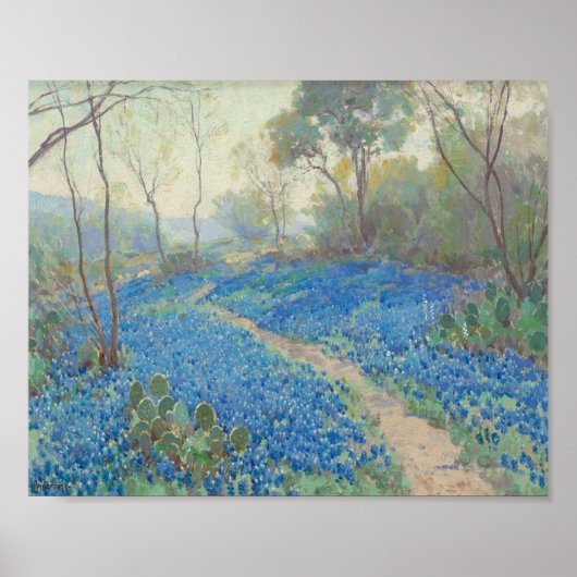 Poster Julian Onderdonk - A Hillside of Bluebonnets (Devant)
