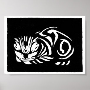 Poster Julie de Graag gravure sur bois chat
