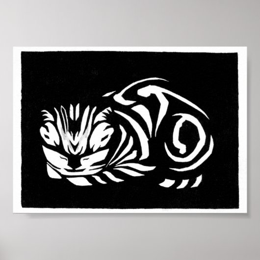 Poster Julie de Graag gravure sur bois chat (Devant)