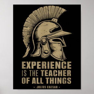 Poster Julius Caesar Citation Roman Casque Expérience Est