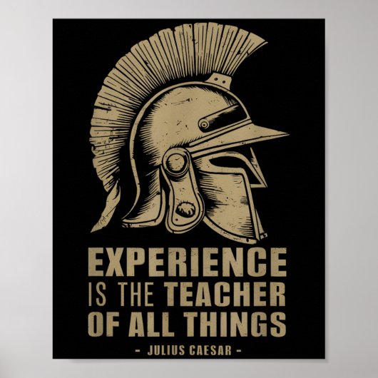 Poster Julius Caesar Citation Roman Casque Expérience Est (Devant)
