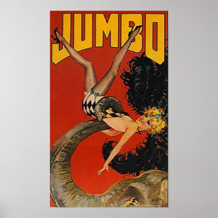 POSTER JUMBO LE GÉANT ÉLÉPHANT & DAME !