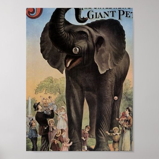 Poster Jumbo Le Théâtre Rétro Eléphant Géant (Devant)