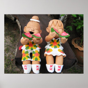 Poster Jumeaux heureux ハッピー かわいい