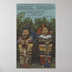 Poster Jumeaux indiens dans les papooses et "juste le