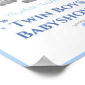 Poster Jumeaux jumeaux ours baby shower de bienvenue (Coin)