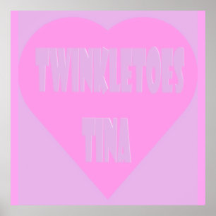 Poster Jumeaux Tina rose et mauve coeur pastels