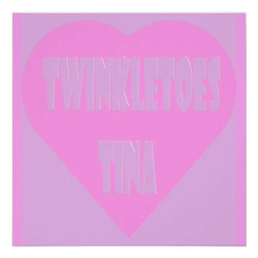 Poster Jumeaux Tina rose et mauve coeur pastels (Devant)