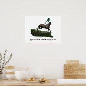 Poster Jumper Cheval Jockey dans l'affiche verte (Cuisine)
