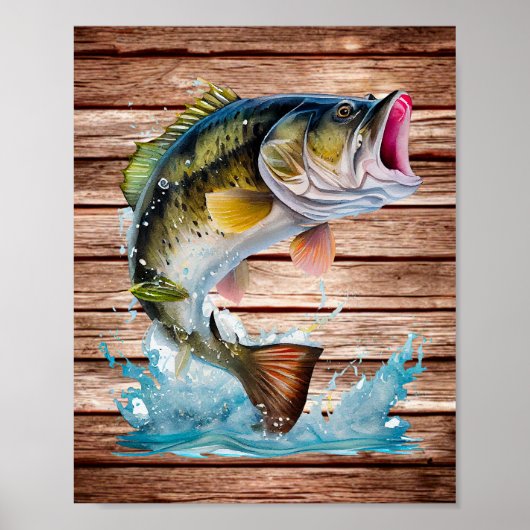 Poster Jumping Bass Gone Fishing (Devant)