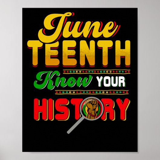 Poster Junetdix Connaissez votre histoire Black Pride 186 (Devant)