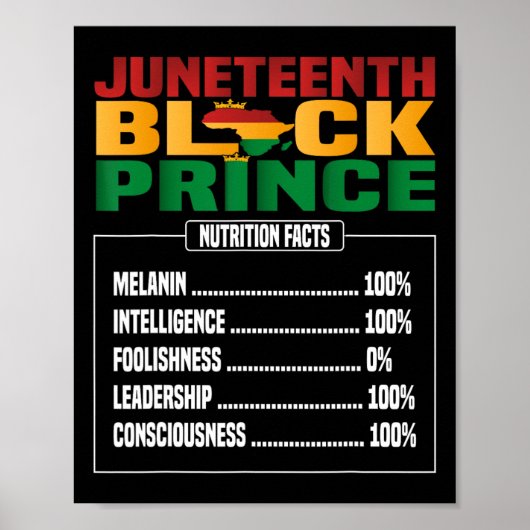 Poster JunetDix Enfants Prince Noir Faits nutritionnels F (Devant)