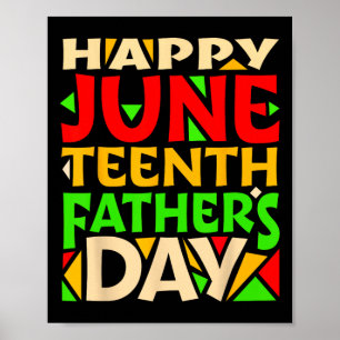 Poster Junetdix Fête des pères noire Bonne fête Celebr