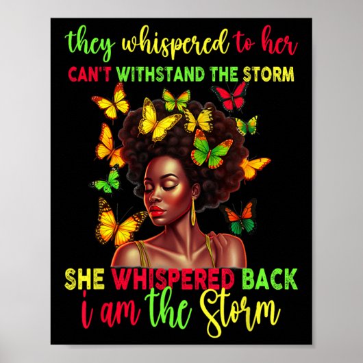 Poster JunetDix Melanin Fille Black Femmes Afro Black Son (Devant)
