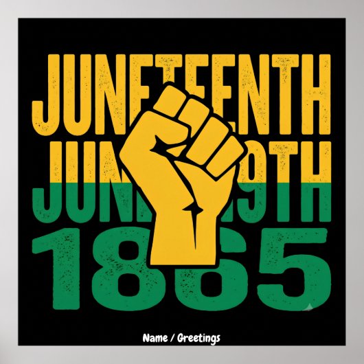 Poster Juneteenth 1865 19 juin Graphique De liberté (Devant)