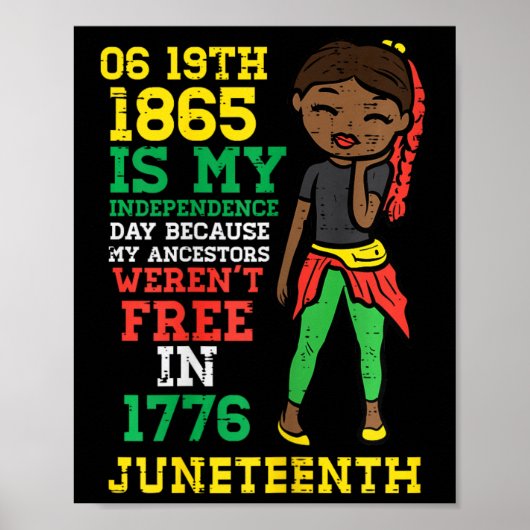Poster Juneteenth 1865 Mon Jour de l'Indépendance Filles (Devant)