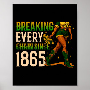 Poster Juneteenth Black Cowgirl 1865 Liberté Mélanine Fie