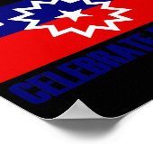 Poster Juneteenth célèbre liberté rouge blanc bleu (Coin)