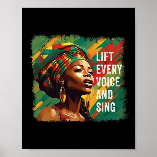 Poster Juneteenth Élève Chaque Voix Chante Mois de l'Hist (Devant)