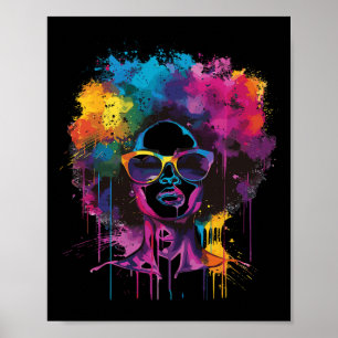 Poster Juneteenth femme noire reine afro africaine mélani
