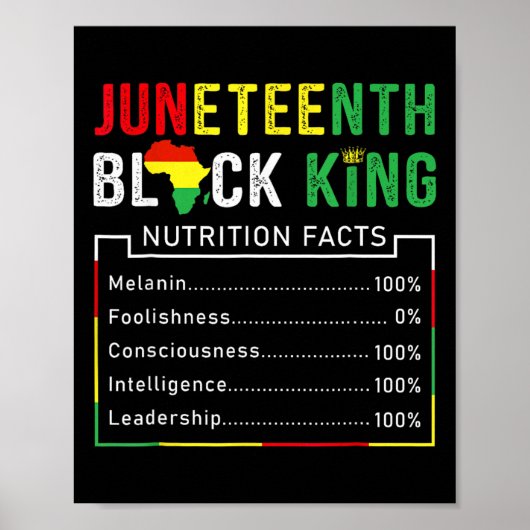 Poster Junetten Black King Melanin Fête des pères Hommes (Devant)
