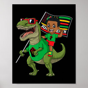 Poster Junetten Black King Riding T Rex Dino Fun Boys K