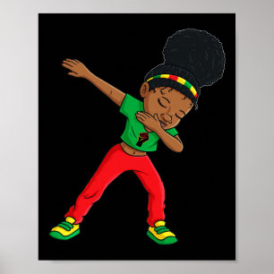 Poster Junetten Dabbing Black Princess Cute Brown Skin