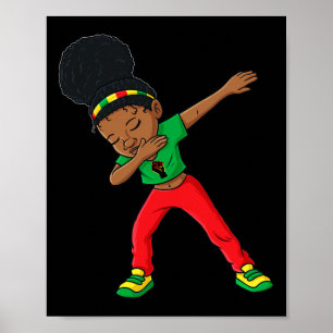 Poster Junetten Dabbing Black Princess Cute Brown Skin