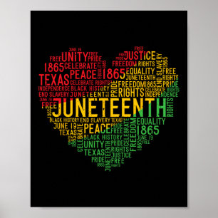 Poster Junetten Heart Black History Afro-American Afric