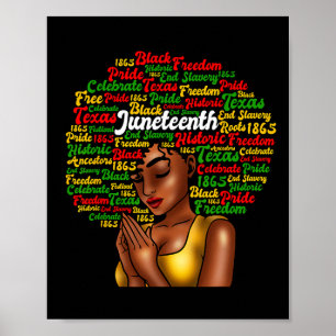 Poster Junetten Melanin Black Femmes cheveux naturels Afr