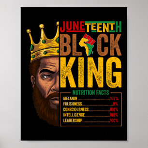 Poster Junetten Roi Noir Faits nutritionnels Fierté Afri