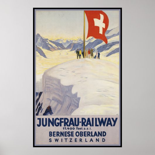 Poster Jungfrau-Railway Oerland bernois (Devant)