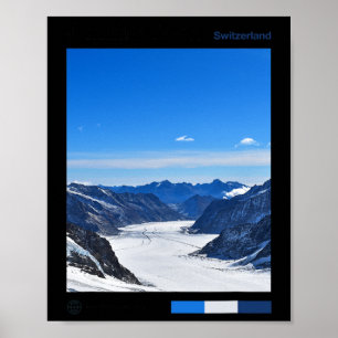 Poster Jungfraujoch Travel Art - Souvenir de ski suisse C