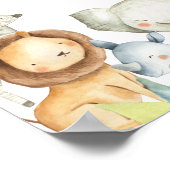 Poster Jungle Animaux Safari Enfants mignonnes (Coin)