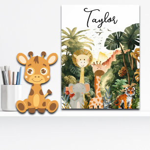 Poster Jungle Animaux Safari exotique rêve