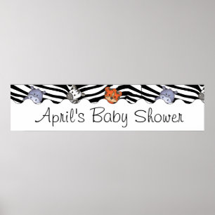 Poster Jungle Baby Shower Party Banner