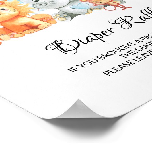 Poster Jungle Diaper Raffle Sign  (Coin)