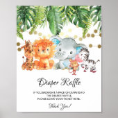 Poster Jungle Diaper Raffle Sign (Devant)