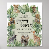 Poster Jungle Safari Animaux Devinez Combien D'Ours Gummy (Devant)