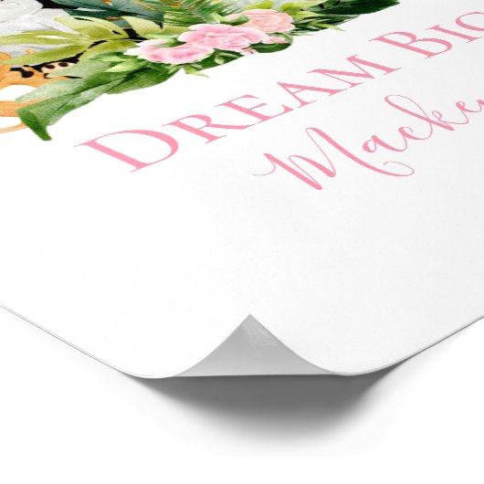 Poster Jungle Safari Animaux Dream Grosse Nourriture Post (Coin)