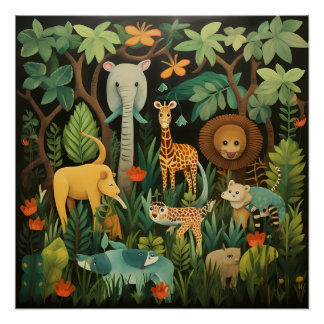 Poster Jungle Safari Nursery Print