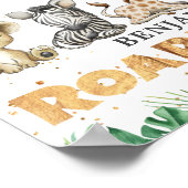 Poster Jungle Safari Roaring Un 1er anniversaire (Coin)