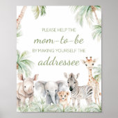 Poster Jungle Safari Wild One Animals Enveloppe Station (Devant)